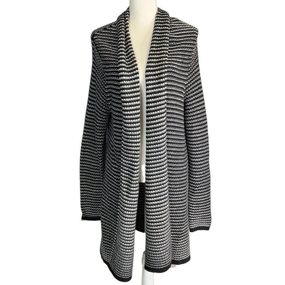 Old Navy Cozy Breezy Long Sleeve Open-front Stripes Knit Cardigan Sweater Large‎